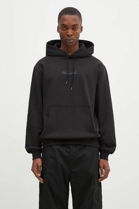 Pamučna dukserica Maharishi Maharishi Organic Hooded Sweat za muškarce, boja: crna, s kapuljačom, s aplikacijom, 4622.BLACK
