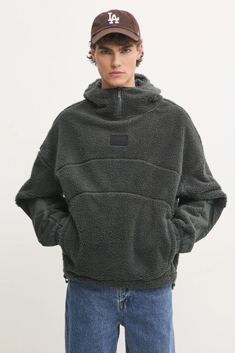Karl Kani bluza barbati, culoarea gri, cu glugă, neted, PD00002093