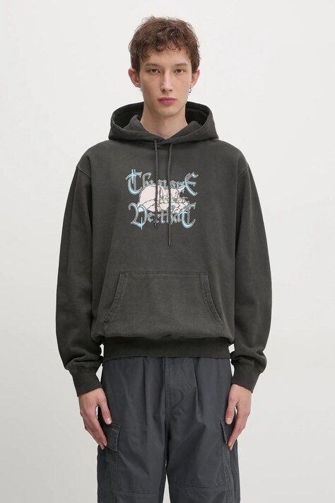 thisisneverthat hanorac de bumbac Sleepy Cat Hoodie barbati, culoarea gri, cu glugă, cu imprimeu, TN243TSWHO09