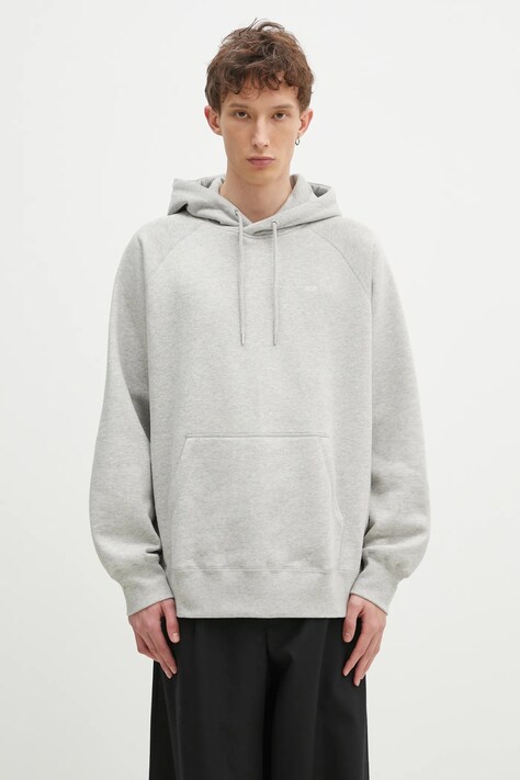 Бавовняна кофта Wood Wood Fred hoodie 25217 чоловіча колір сірий однотонна 30250243