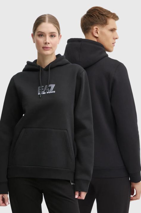 Кофта EA7 Emporio Armani цвет чёрный с капюшоном с принтом PJZXZ.6DUM18