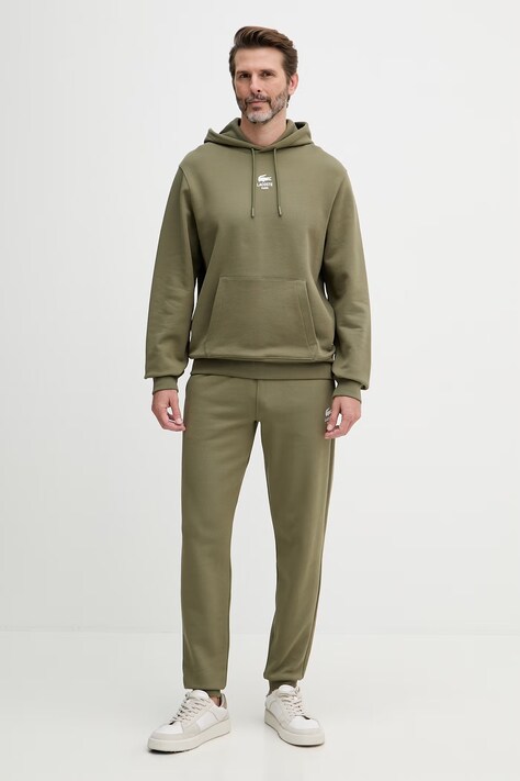 Lacoste кофта з капюшоном бавовняна — AW24-BLU02F, зелений — фото 4