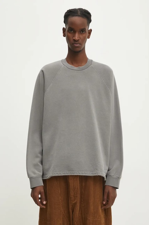A.P.C. hanorac de bumbac Kick Out culoarea gri, neted, COHBT-M27954