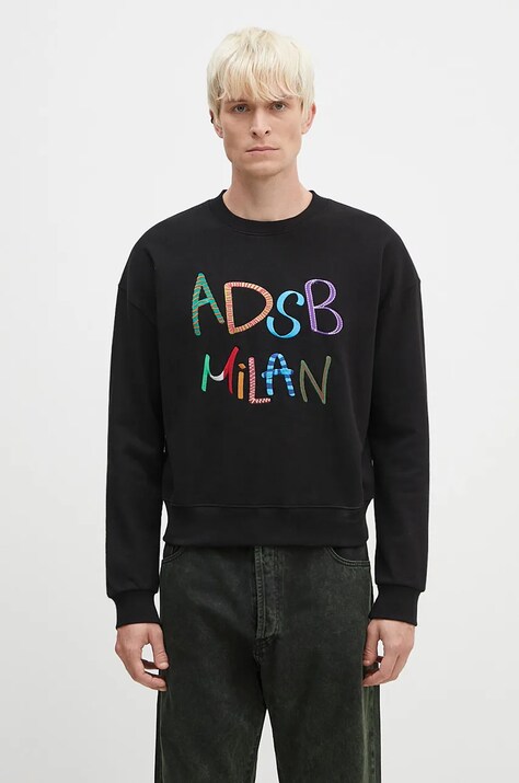 Andersson Bell cotton sweatshirt Milan Embroidery Sweatshirt black color atb1149u