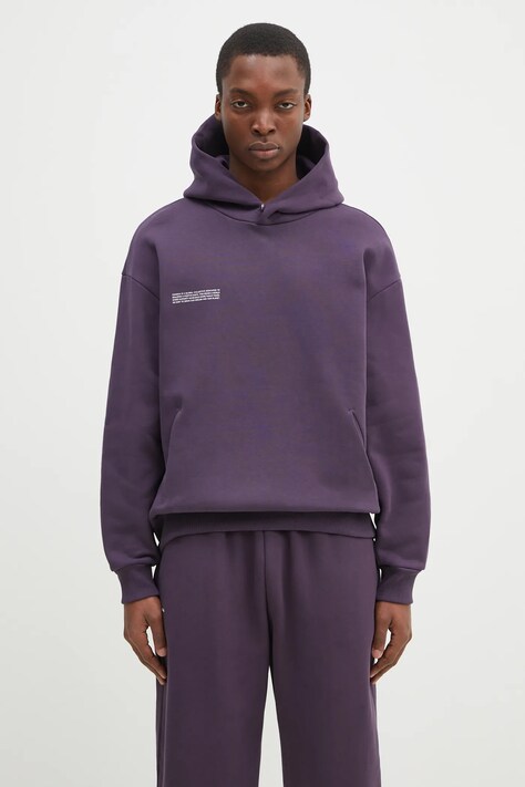 Pangaia cotton sweatshirt violet color hooded with a print 10001740