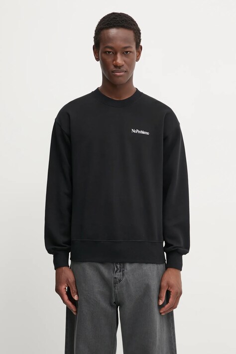 No Problemo bluza bawełniana Mini Problemo Crew Neck Sweat kolor czarny z nadrukiem NP20009.02