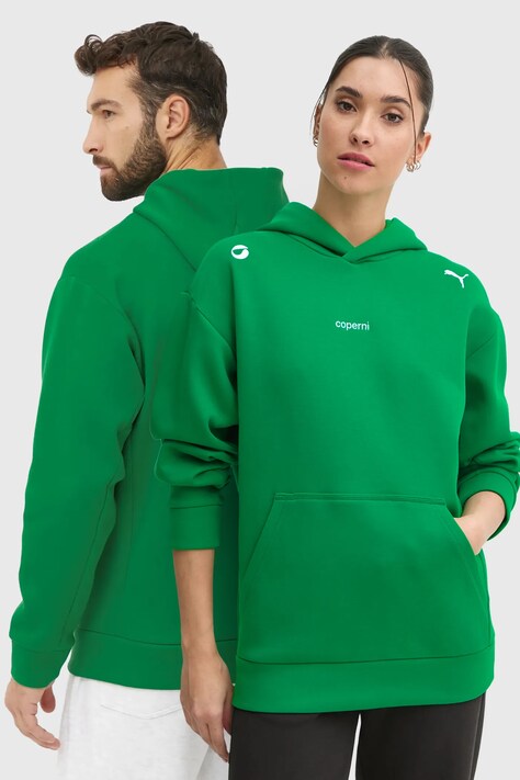 Mikina Coperni x Puma zelená barva, s kapucí, hladká, 628304