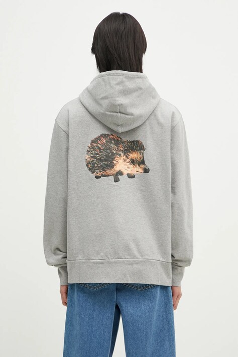 JW Anderson cotton sweatshirt Prickly Back Print Hoodie gray color hooded JW0210.PG1668.905