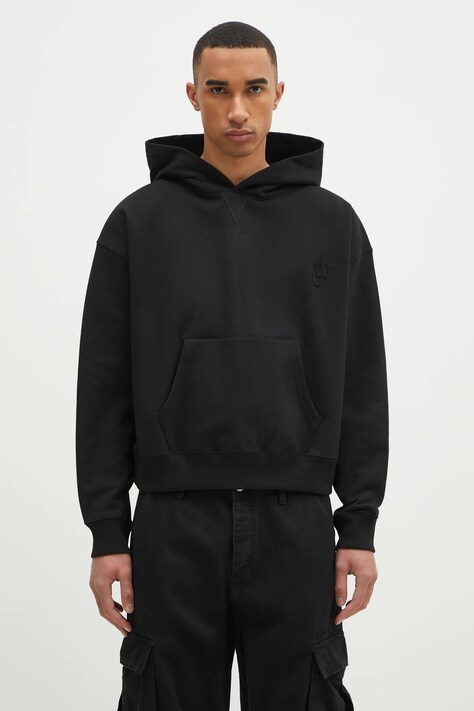 JW Anderson cotton sweatshirt Anchor Logo Hoodie black color hooded with an application JW0183.PG1631.999