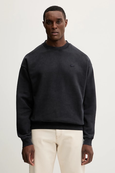 Бавовняна кофта Lacoste колір синій однотонна