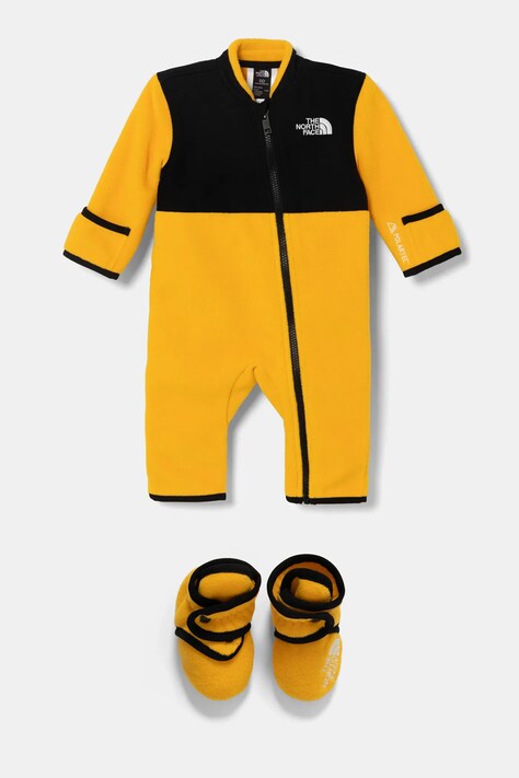 The North Face combinezon bebe BABDENALI ONE PIECE SET culoarea galben, NF0A88W056P1