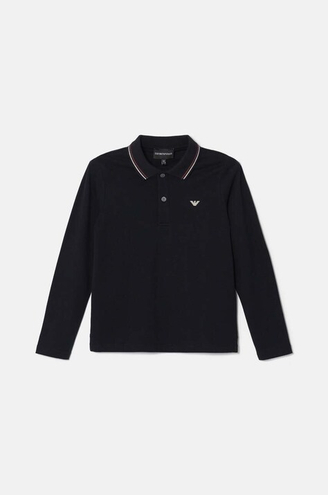 Emporio Armani longsleeve dziecięcy kolor granatowy gładki 8N4FB5 1JPTZ