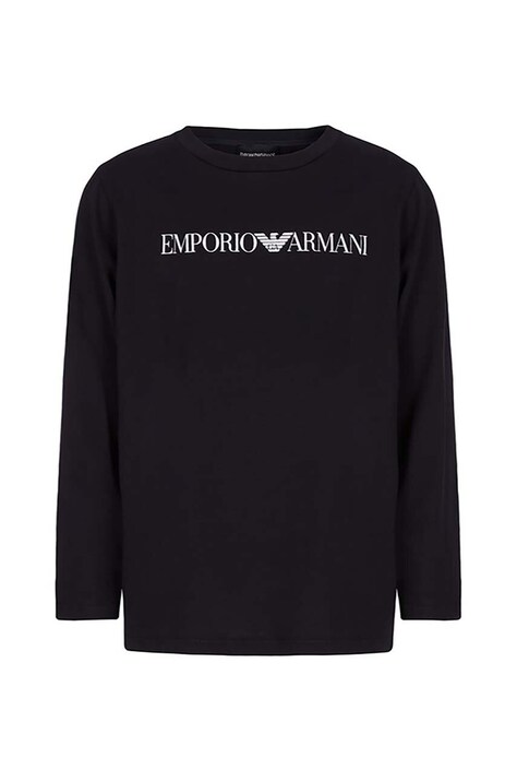 Emporio Armani longsleeve bawełniany dziecięcy kolor granatowy z nadrukiem 8N4TN6 1JPZZ