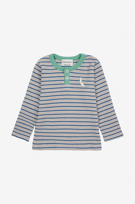 Bobo Choses longsleeve niemowlęcy kolor niebieski wzorzysty 224AB023