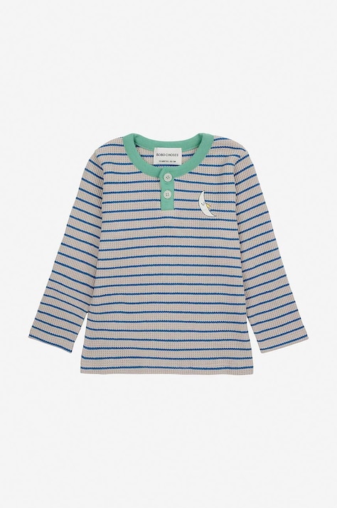 Bobo Choses longsleeve niemowlęcy kolor niebieski wzorzysty 224AB023