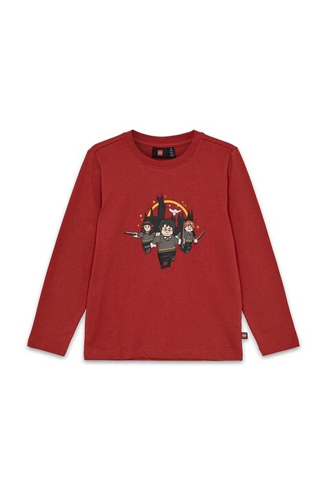 Lego longsleeve dziecięcy LWTANO 708 kolor bordowy z nadrukiem 12011291