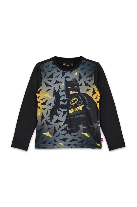 Lego longsleeve bawełniany dziecięcy LWTANO 601 kolor czarny z nadrukiem 12011310