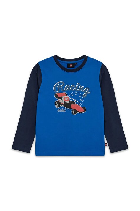 Lego longsleeve bawełniany dziecięcy LWTANO 710 kolor granatowy z nadrukiem 12011354