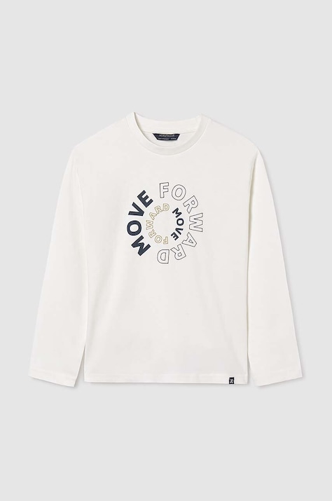 Mayoral longsleeve bawełniany dziecięcy kolor beżowy z nadrukiem 842