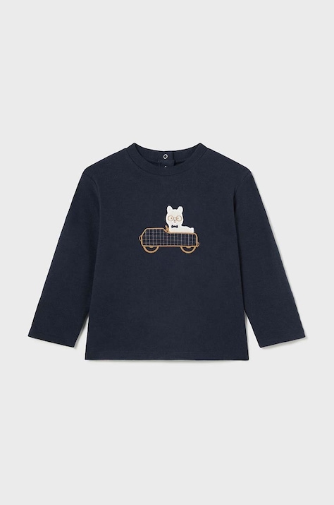 Бебешка блуза с дълги ръкави Mayoral в тъмносиньо с принт 2031