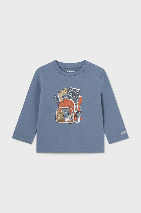 Хлопковый лонгслив для младенцев Mayoral с принтом 2033
