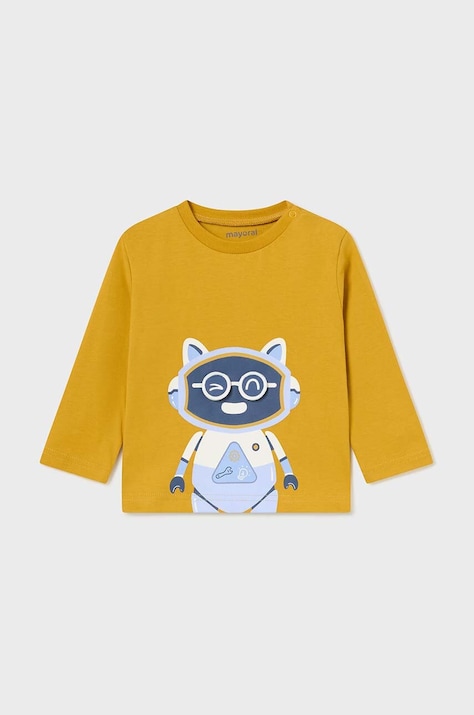 Mayoral longsleeve in cotone noenati colore giallo 2040