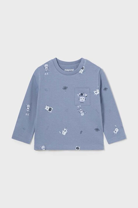 Хлопковый лонгслив для младенцев Mayoral узорный 2041