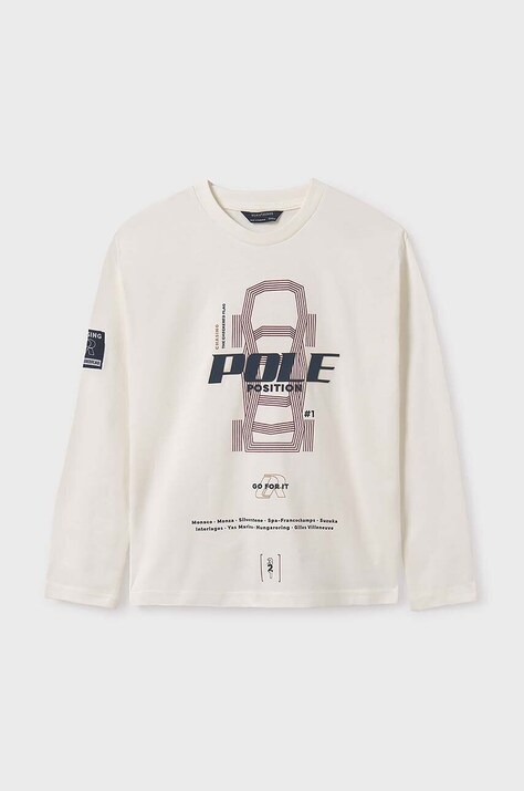 Mayoral longsleeve bawełniany dziecięcy kolor czerwony z nadrukiem 7087