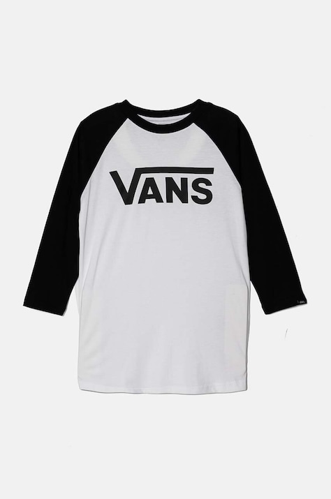 Vans longsleeve din bumbac pentru copii CLASSIC RAGLAN culoarea negru, modelator, VN0003P3BLK1
