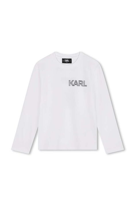 Παιδικό βαμβακερό μακρυμάνικο Karl Lagerfeld χρώμα: άσπρο, Z30243
