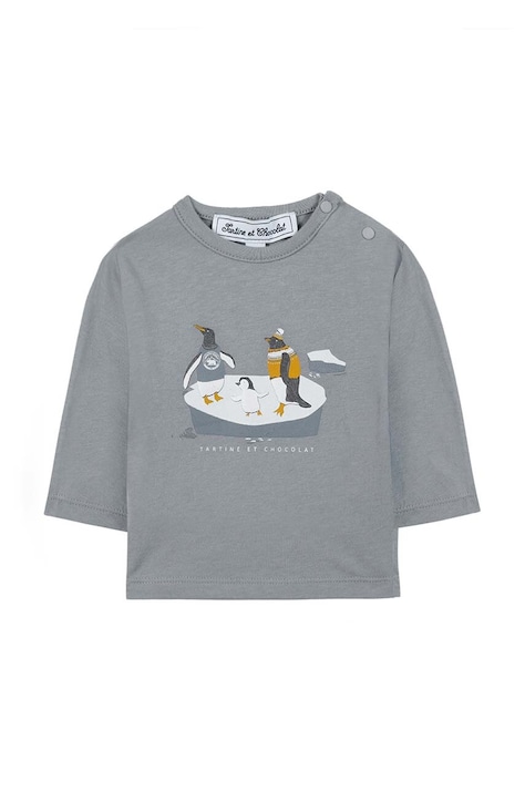 Tartine et Chocolat longsleeve bawełniany dziecięcy kolor niebieski z nadrukiem TZ10101