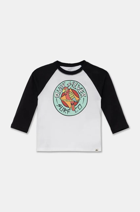 Quiksilver longsleeve din bumbac pentru copii DOUBLE TALK RAGLAN culoarea negru, modelator, EQKZT03560