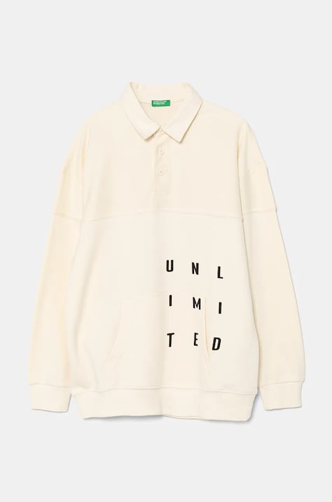 Дитяча кофта United Colors of Benetton колір бежевий з принтом 3WNCC301O