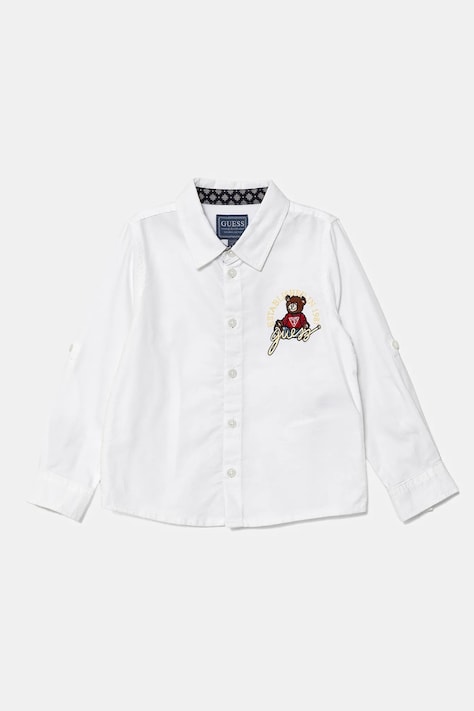 Детска памучна риза Guess в бяло N4BH08 W9CL0