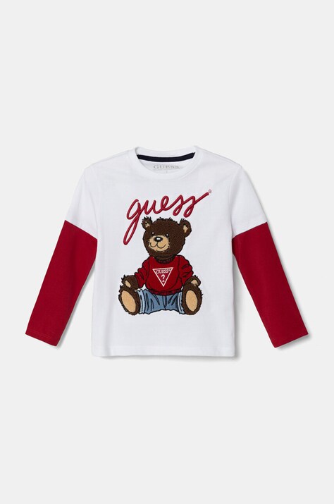 Guess tricou de bumbac pentru copii culoarea alb, cu imprimeu, N4BI08 I3Z14