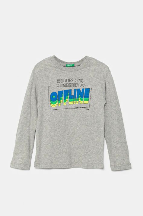 United Colors of Benetton longsleeve in cotone bambino/a colore grigio 3ATNC10KT