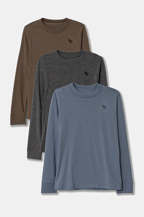 Abercrombie & Fitch longsleeve copii 3-pack uni, KI224-3109