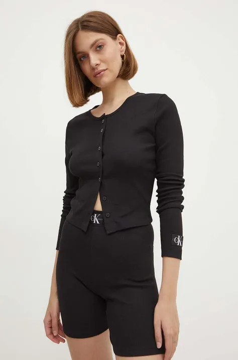 Calvin Klein Jeans cardigan femei, culoarea negru, light, J20J224057
