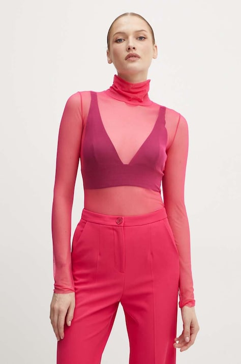 Longsleeve Patrizia Pepe χρώμα: ροζ, 8M1633 J014