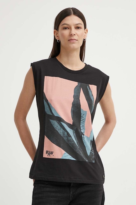 G-Star top bawełniany kolor czarny D24672-4107