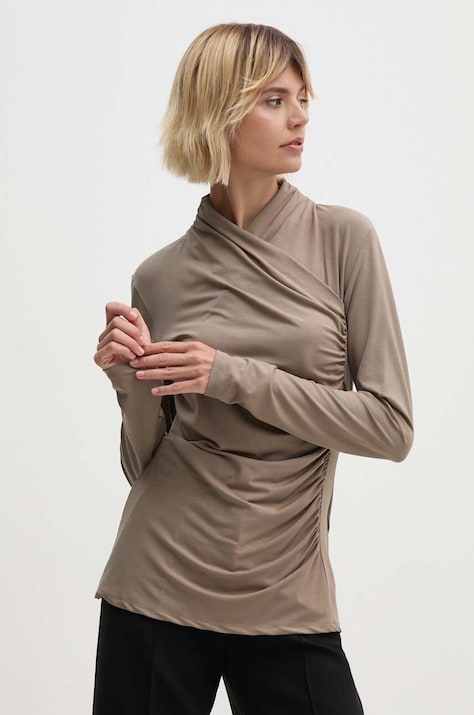 Joseph Ribkoff bluza femei, culoarea bej, neted, 243148