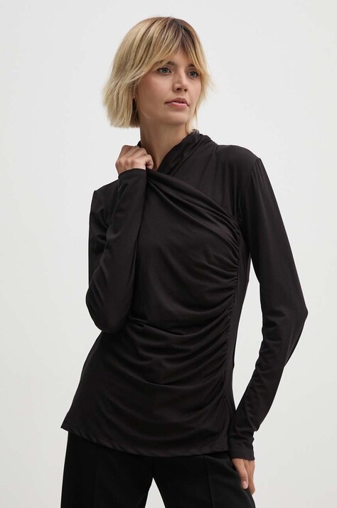 Joseph Ribkoff bluza femei, culoarea negru, neted, 243148