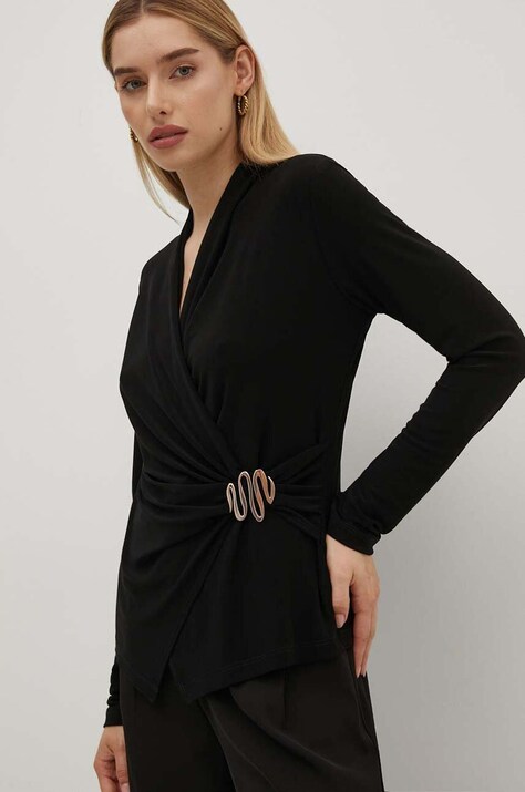 Joseph Ribkoff bluza femei, culoarea negru, cu imprimeu, 243152