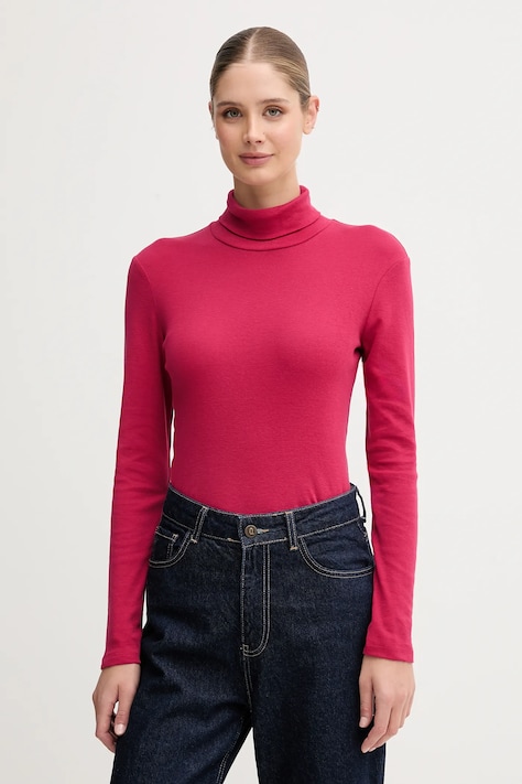 United Colors of Benetton longsleeve din bumbac cu guler, 3GA2E2224