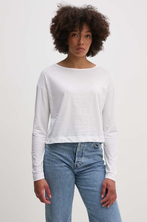 Pamučna majica dugih rukava United Colors of Benetton boja: bijela, 31VKD104I