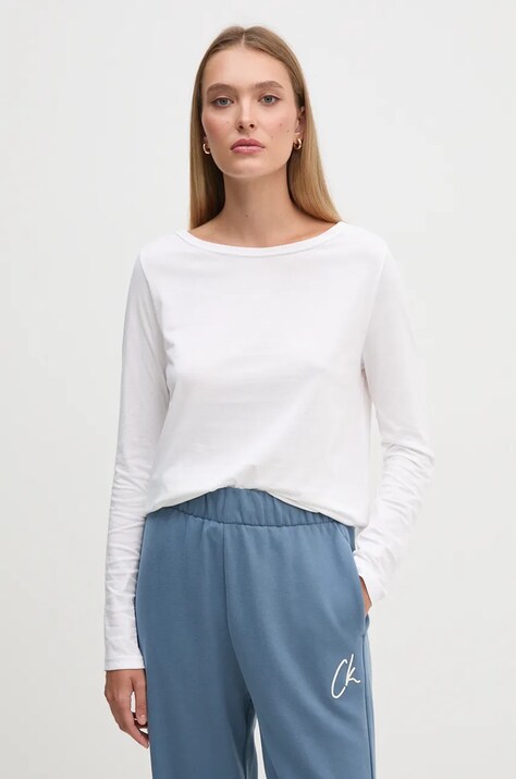 United Colors of Benetton longsleeve din bumbac culoarea alb, 3096D102Q
