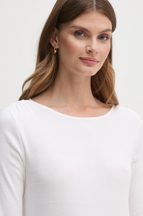 Хлопковый лонгслив United Colors of Benetton цвет белый 3GA2D1082