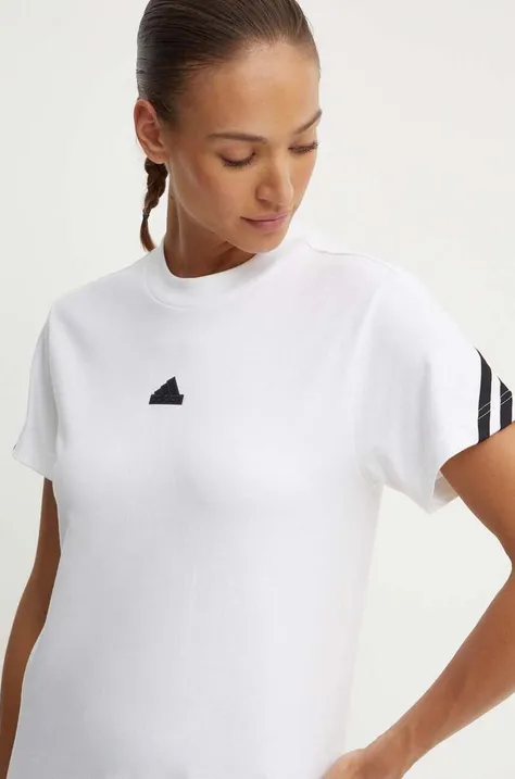 Βαμβακερό μπλουζάκι adidas Future Icons γυναικείο, χρώμα: άσπρο, IW5203