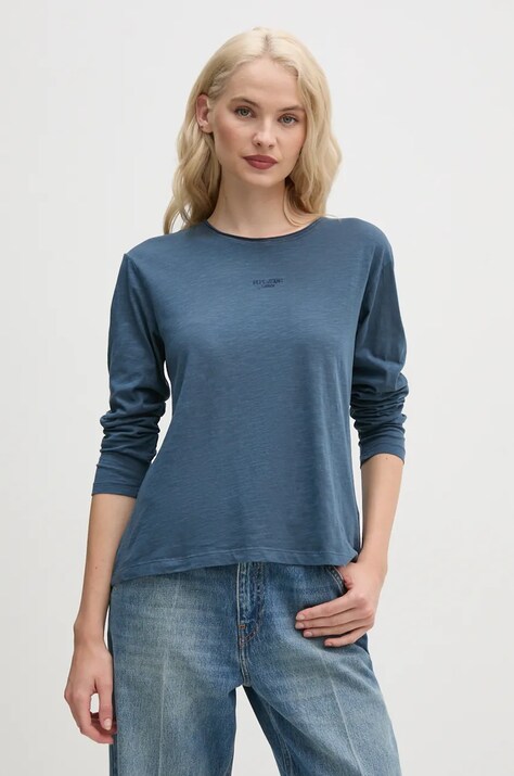 Pamučna majica dugih rukava Pepe Jeans FLOREN boja: tamno plava, PL505954