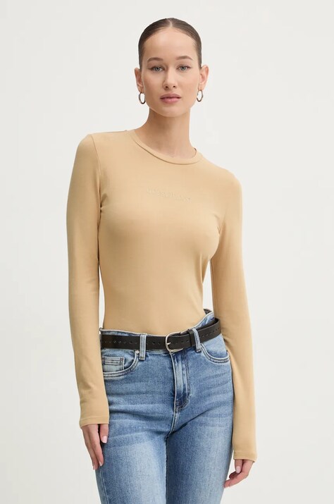 Лонгслів Guess Jeans жіночий колір бежевий W4BP41 J1314